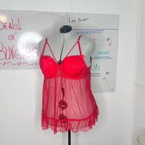 NWOT NEVER WORN Sexy Red Lace Babydoll Lingerie
